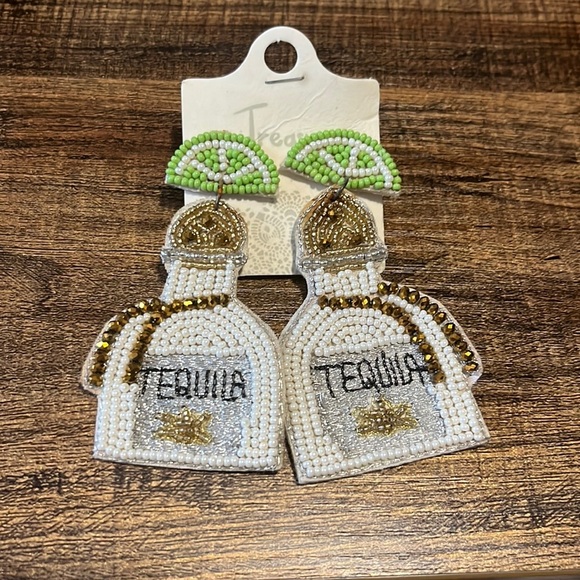 Jewelry - Beaded Tequila Bottle Earrings